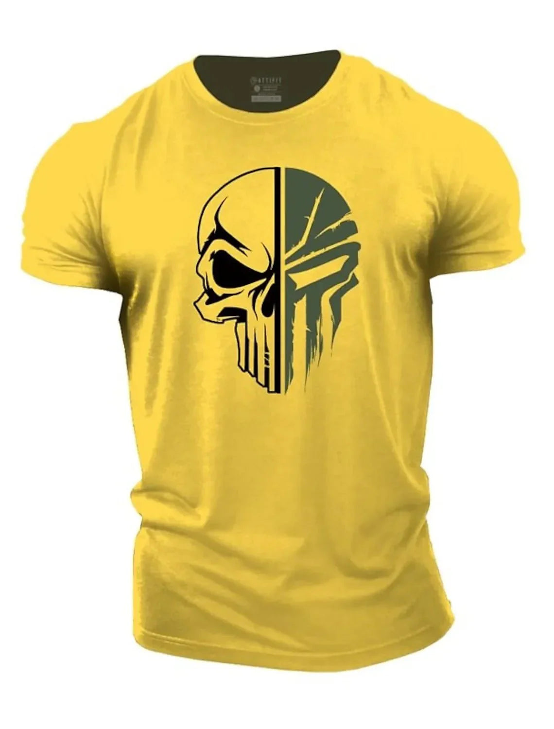 military-skull-t-shirt-Yellow