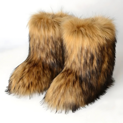 GIVOORA™ Raccoon Fur Plush Snow Boots