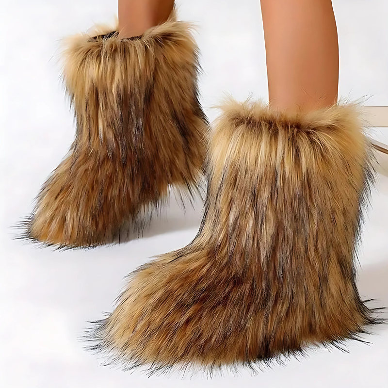 GIVOORA™ Raccoon Fur Plush Snow Boots