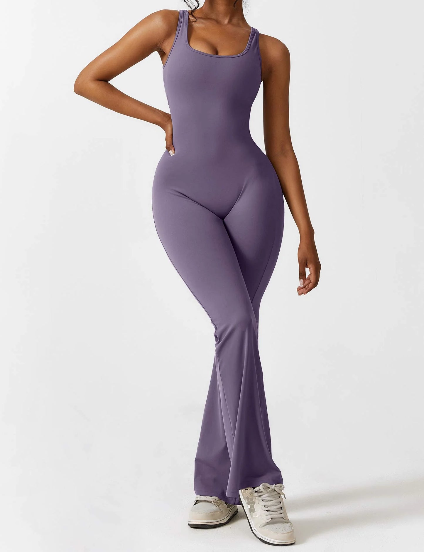 GIVOORA™ SleekLift - Sleeveless Flare Jumpsuit