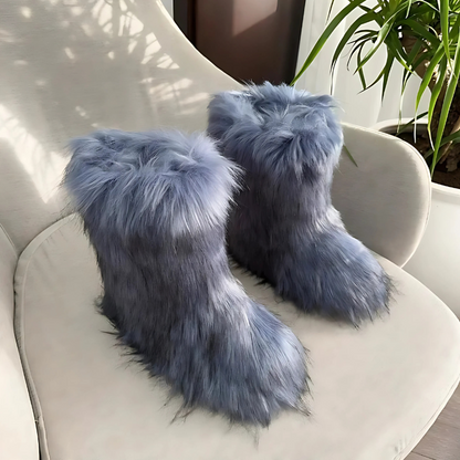 GIVOORA™ Raccoon Fur Plush Snow Boots