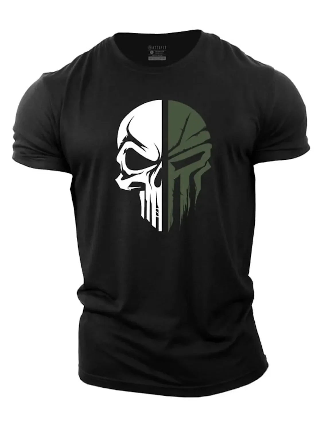 military-skull-t-shirt-Black