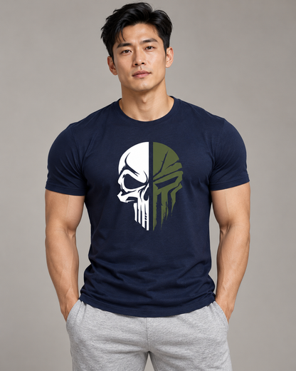military-skull-t-shirt-Blue