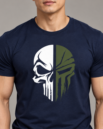 military-skull-t-shirt-Blue