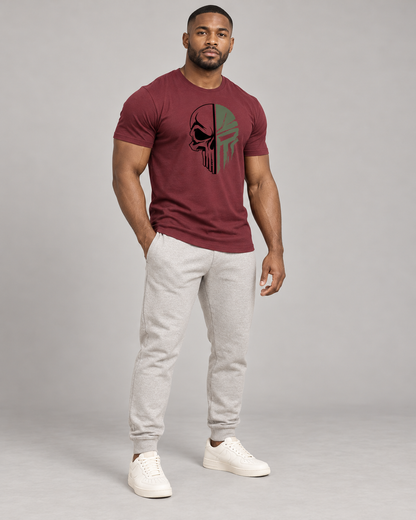 military-skull-t-shirt-ChestnulRed