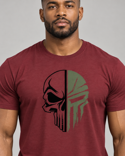 military-skull-t-shirt-ChestnulRed