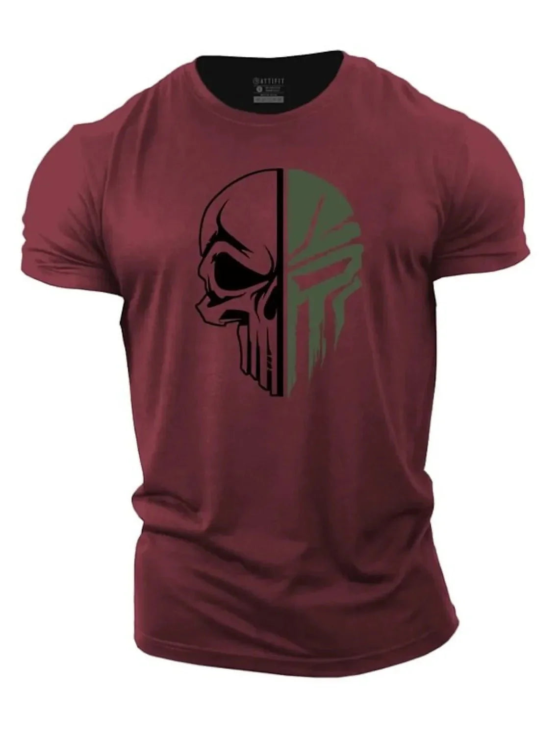 military-skull-t-shirt-ChestnulRed