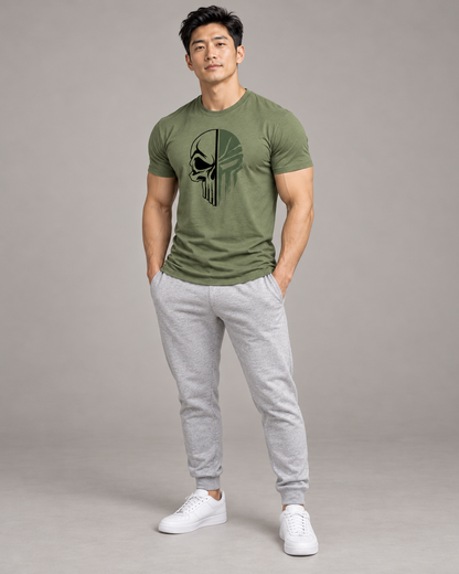 military-skull-t-shirt-Green