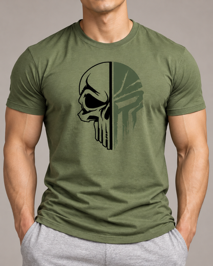 military-skull-t-shirt-Green