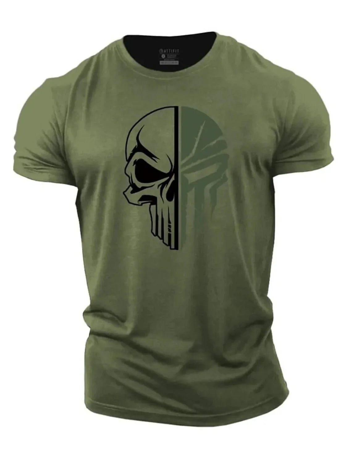 military-skull-t-shirt-Green