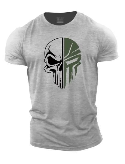 military-skull-t-shirt-Grey