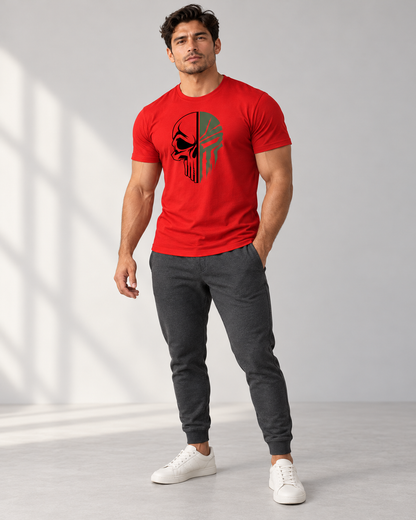 military-skull-t-shirt-Red
